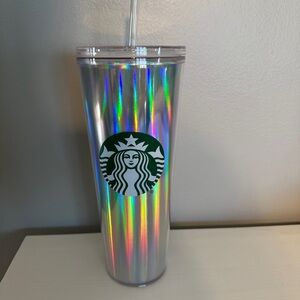 Starbucks Holographic Iridescent Cold Cup Tumbler with Straw